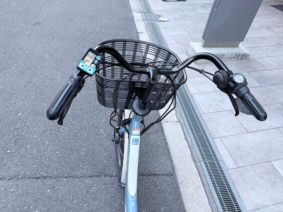 大阪府　子供乗せ　ヤマハ　電動アシスト自転車 チャイルドシート付き 青