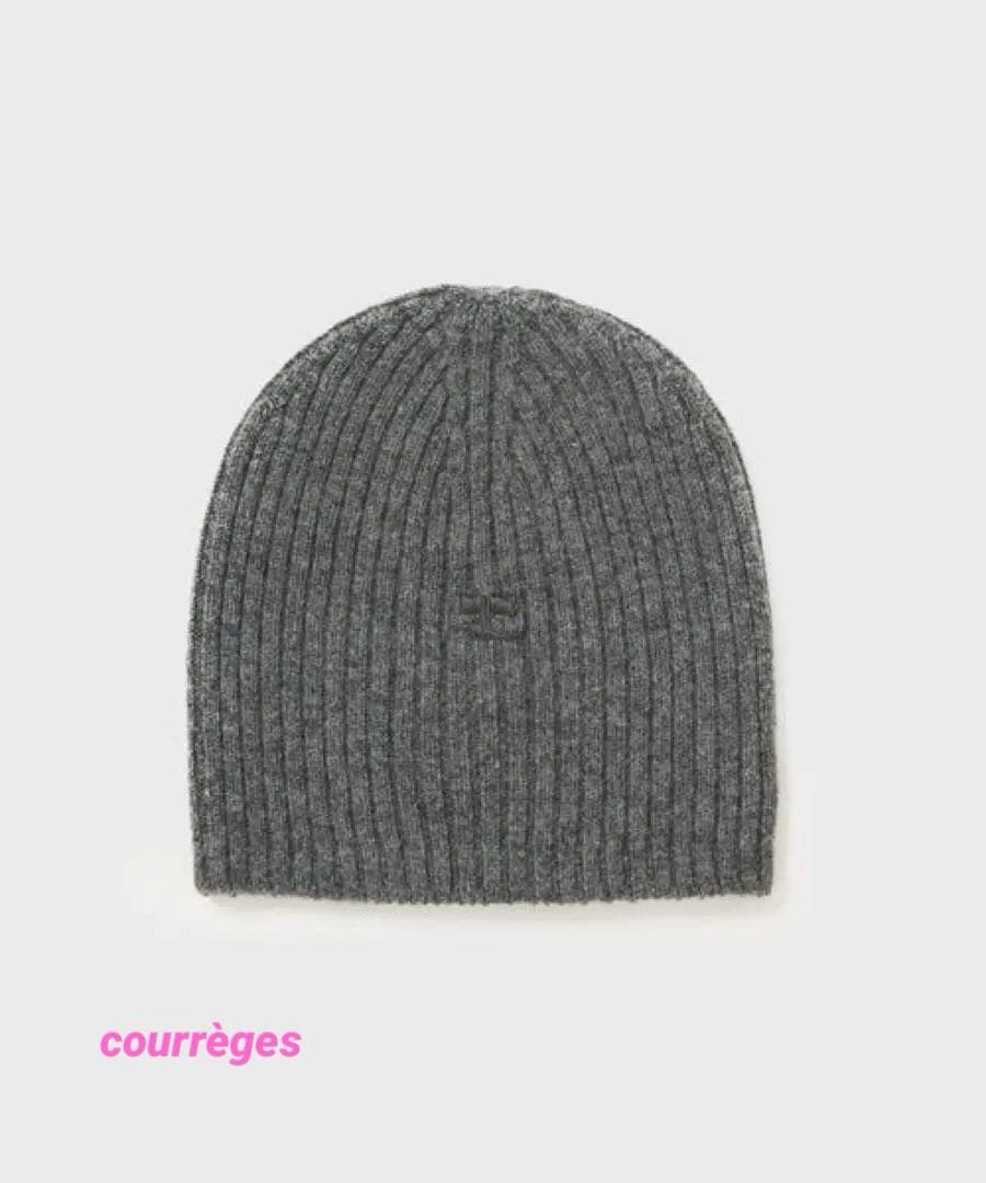 courrèges ニット帽/ビーニー グレー