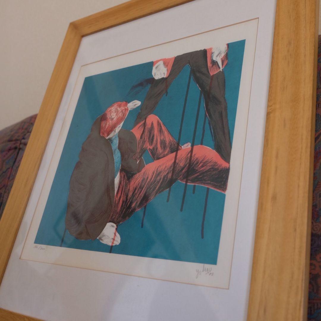 横尾忠則　リトグラフ ナイフの男 1983年 直筆サイン入り　シリアルナンバー