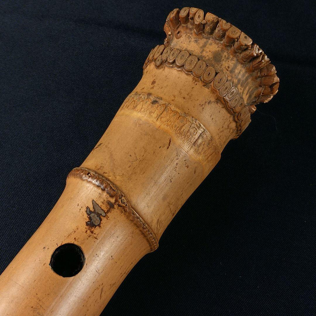 Y3110-7 琴古流 尺八 銀三線 全長49㎝ 竹製