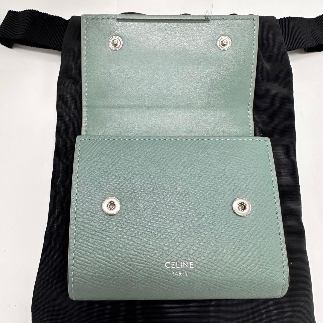 CELINE セリーヌ スモール トリフォールド ウォレット セラドン