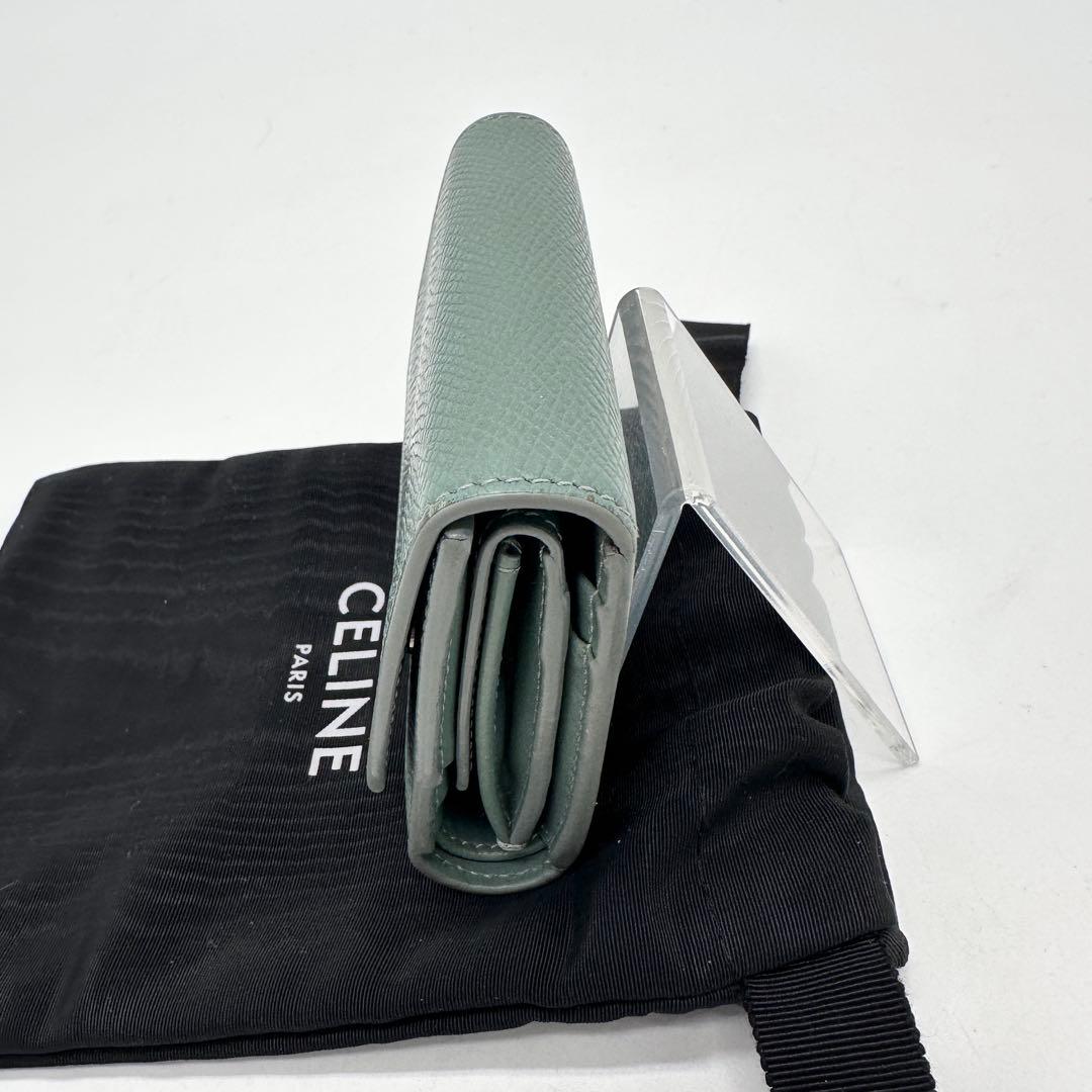 CELINE セリーヌ スモール トリフォールド ウォレット セラドン