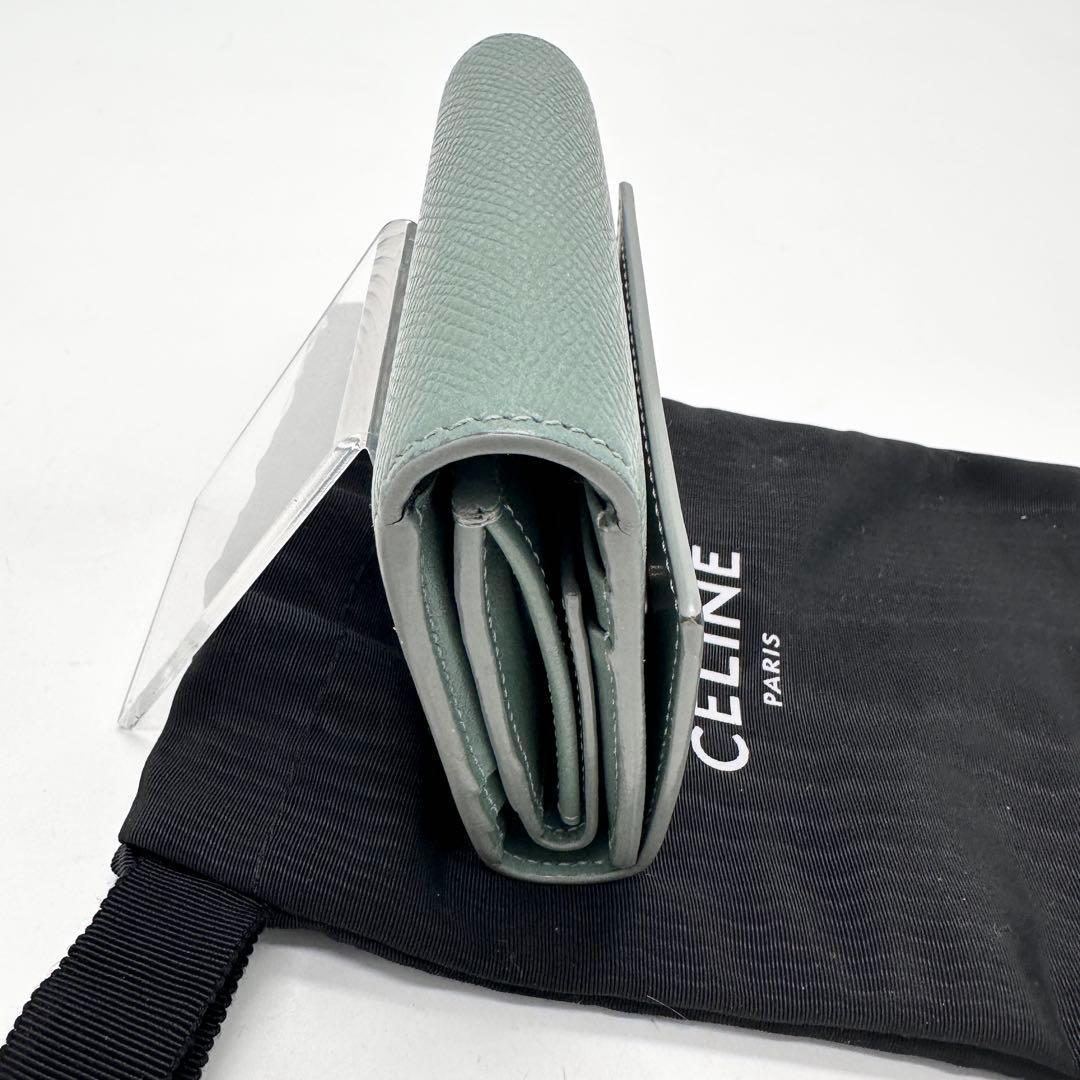 CELINE セリーヌ スモール トリフォールド ウォレット セラドン