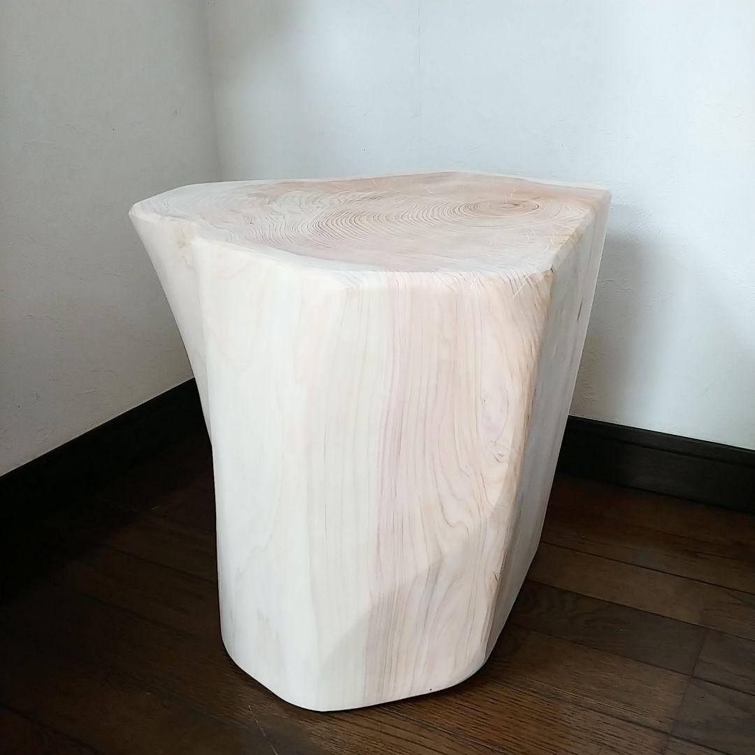 丸太スツール　丸太サイドテーブル　ヒノキの根元