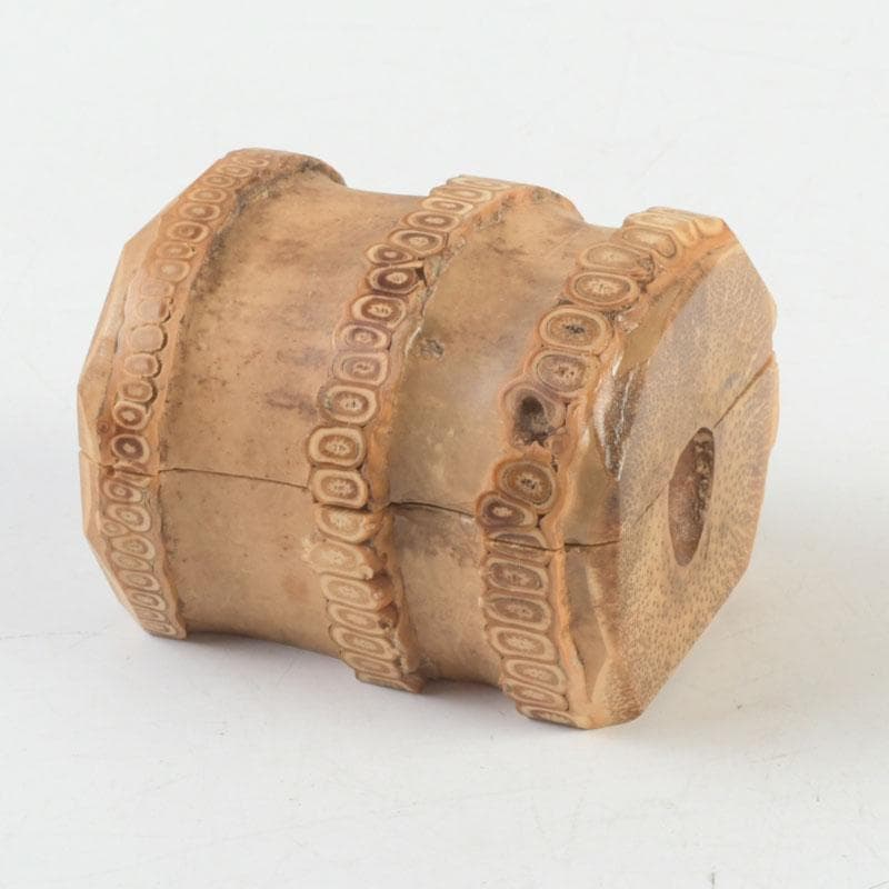 茶道具　皆空庵玉琳作　竹根香合　「福俵」　共布共箱　V　9330