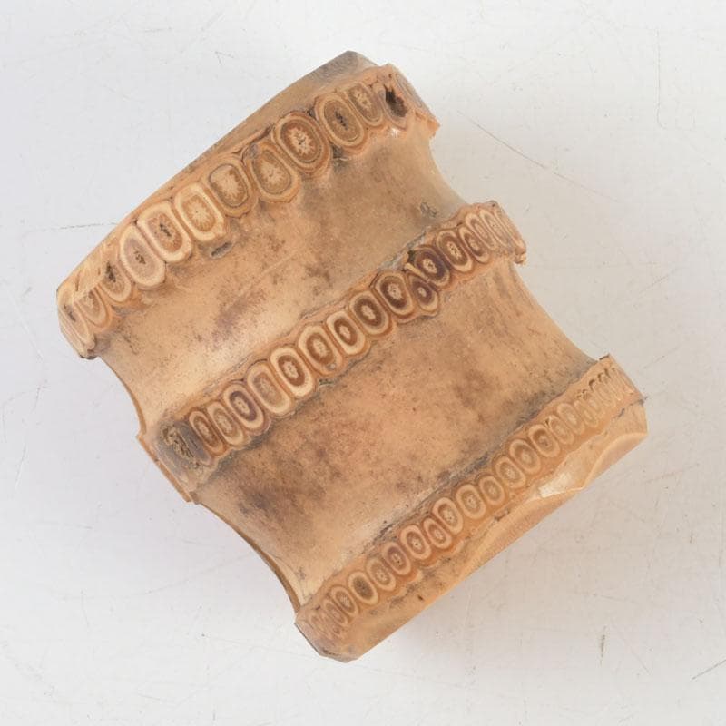 茶道具　皆空庵玉琳作　竹根香合　「福俵」　共布共箱　V　9330