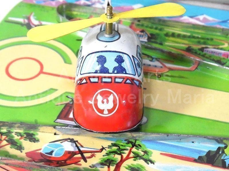 ブリキの飛行機が走る ドリームランド エアポート １９６０年代　日本製　箱付き