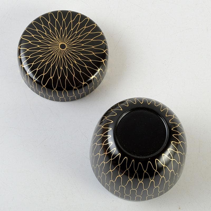 茶道具　中村湖彩作　網目蒔絵　中棗　共布　紫野　小林太玄極め箱　V　9369