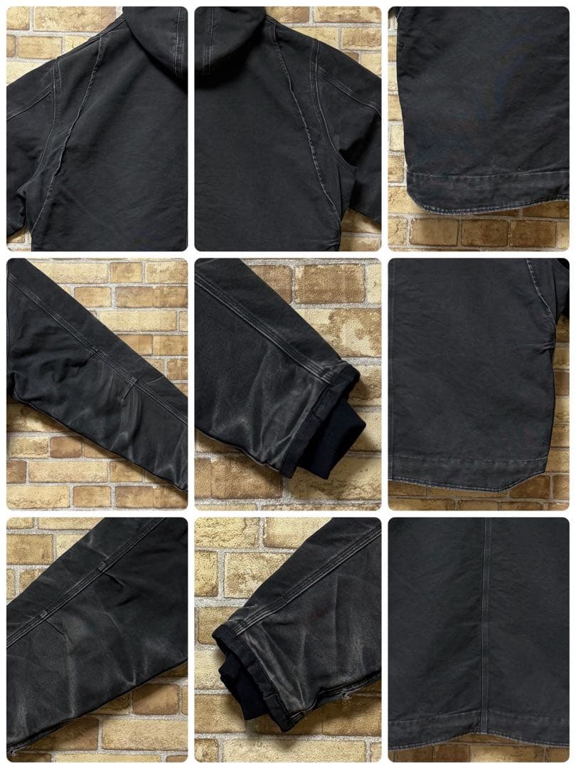 カーハート　メキシコ製　ダック地　アクティブジャケット　裏ボア　ブラック　2XL