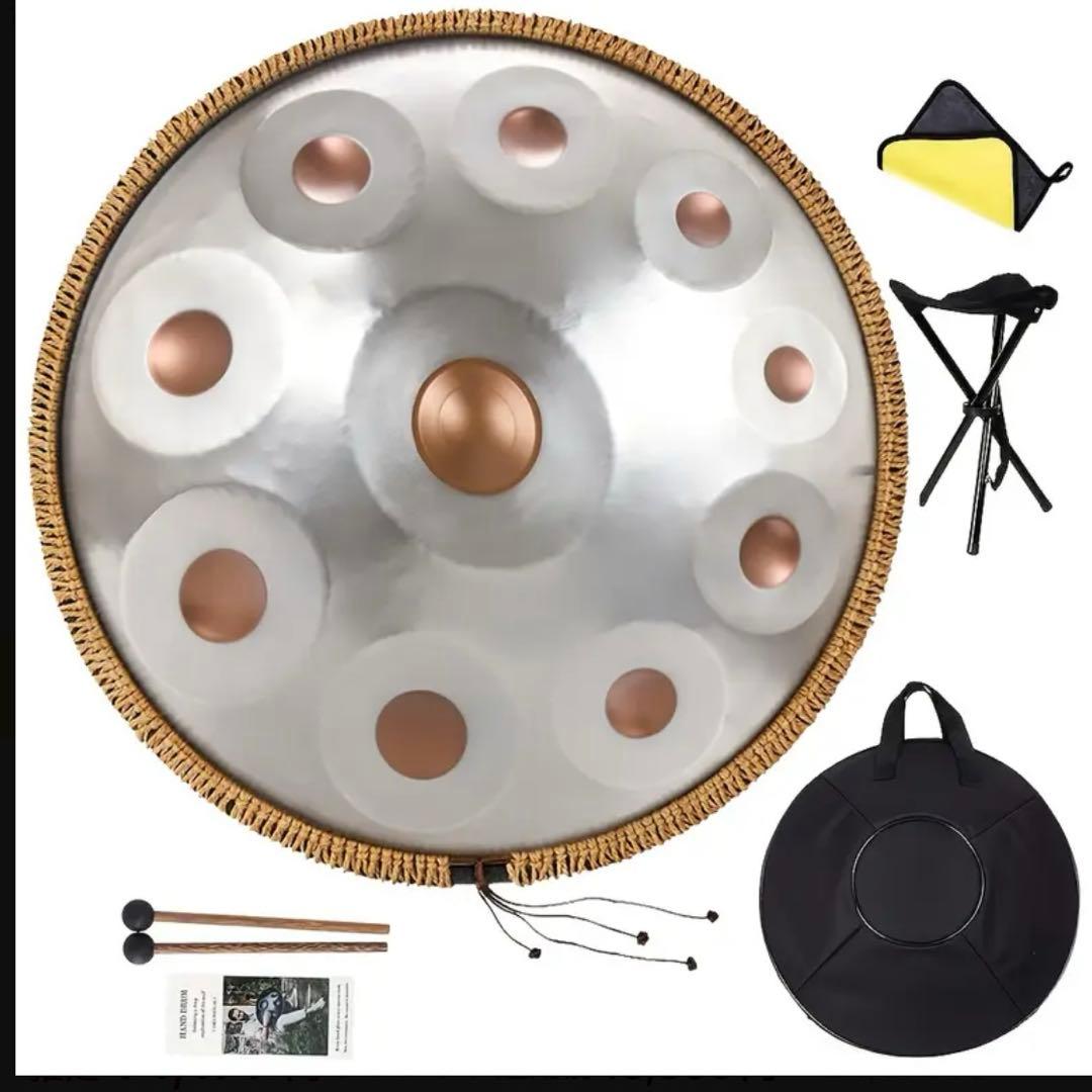 ハンドパン Dマイナー 10音 432Hz 付属品付き