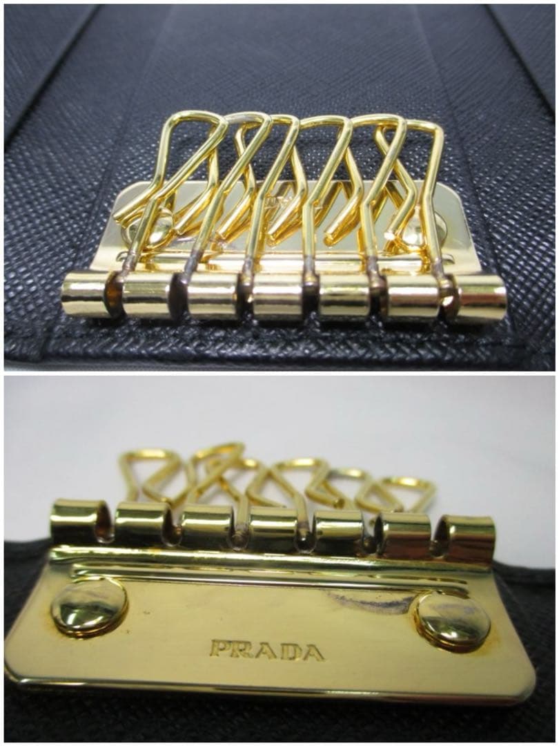 美品 ＰＲＡＤＡ プラダ ６連キーケース 黒 ブラック 中古本物