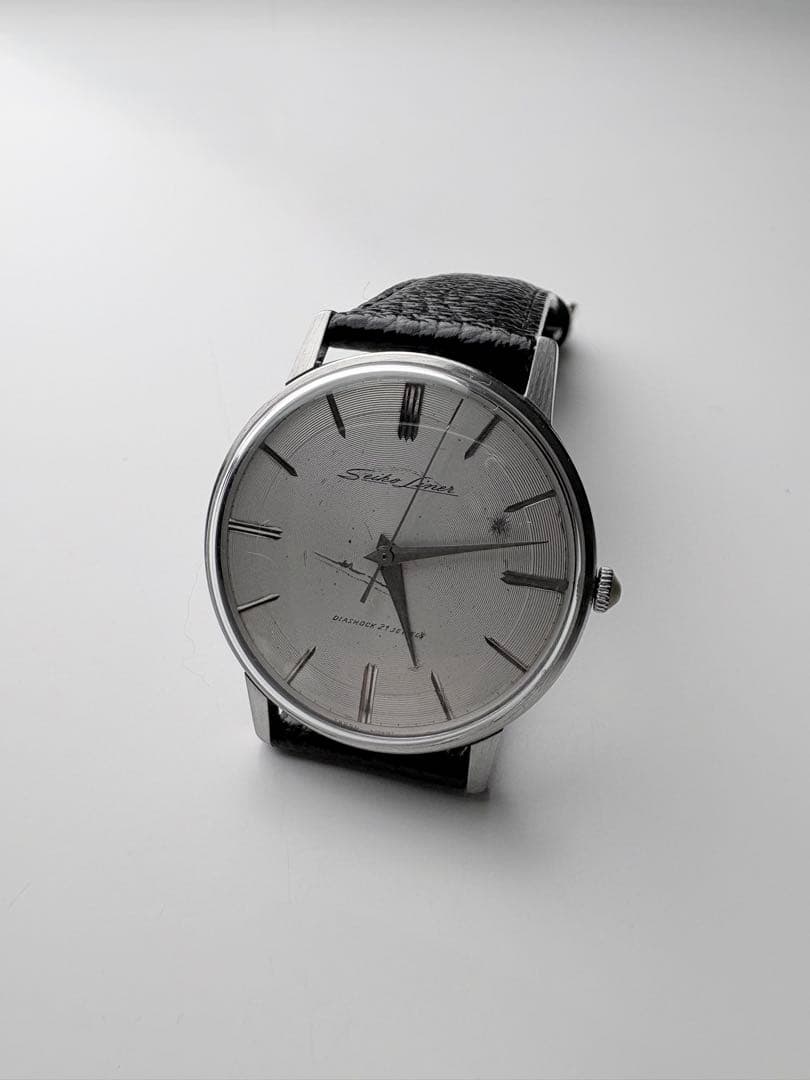 【OH済】SEIKOセイコーライナーSSダイヤショック21石メンズ腕時計手巻き