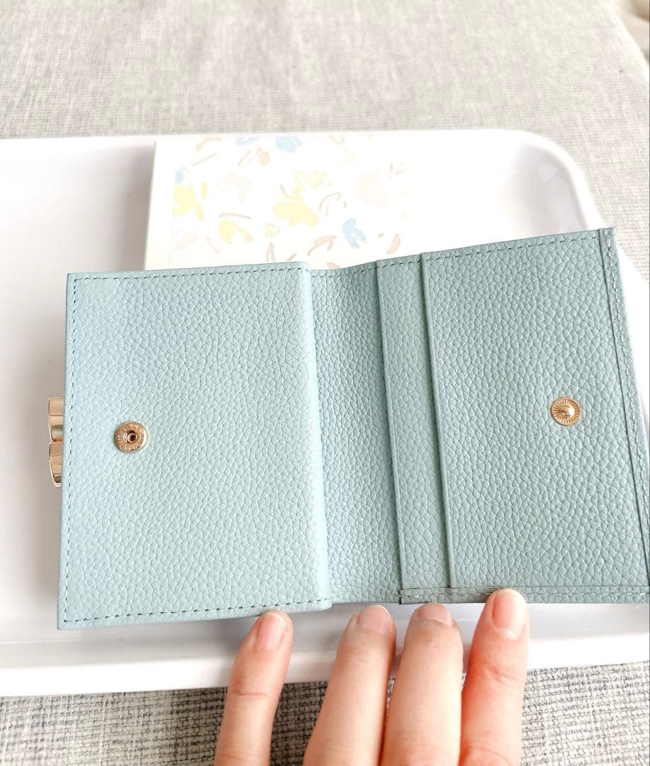 皇居財布　がま口　二つ折り　水色