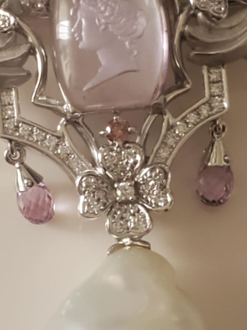 K18WG カメオ ネックレス Italy