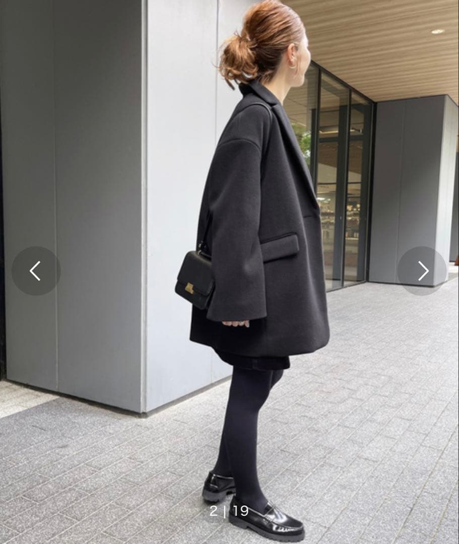 ブラック チェスターコート オーバーサイズ