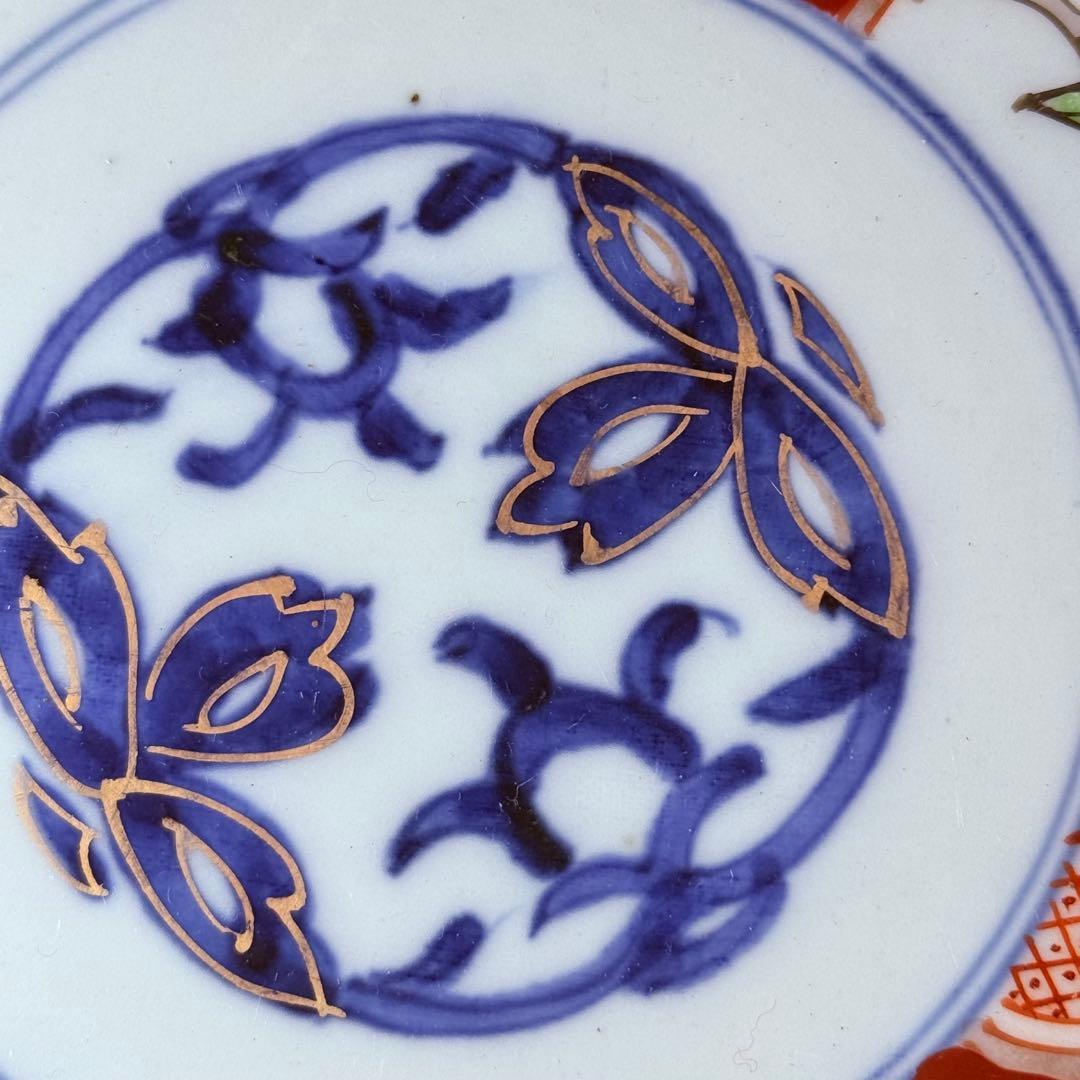 古伊万里　色絵三方柘榴鳥文様七寸皿　8枚　直径21.8㎝　料理屋　古器を楽しむ