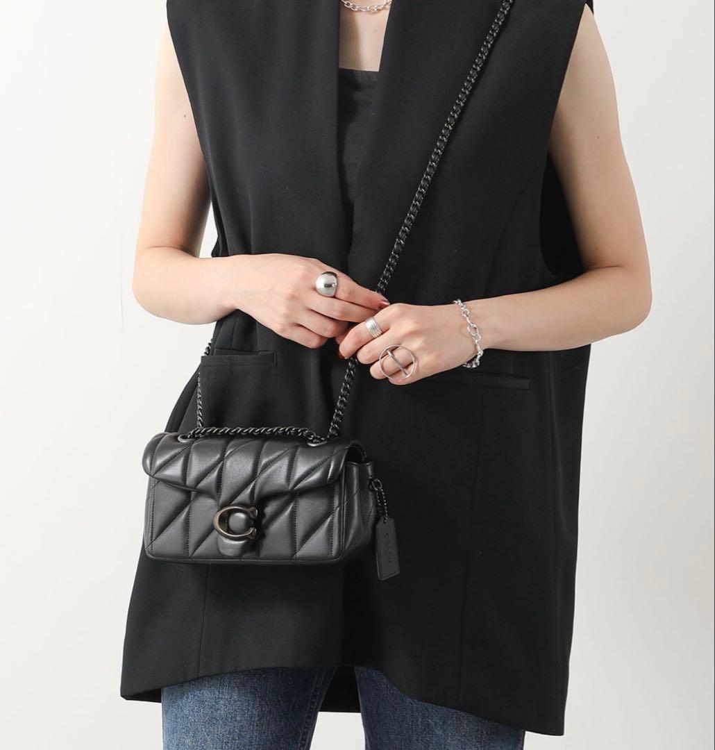 COACHタビー 20 キルティング ショルダーバッグ cp149 ブラック金具