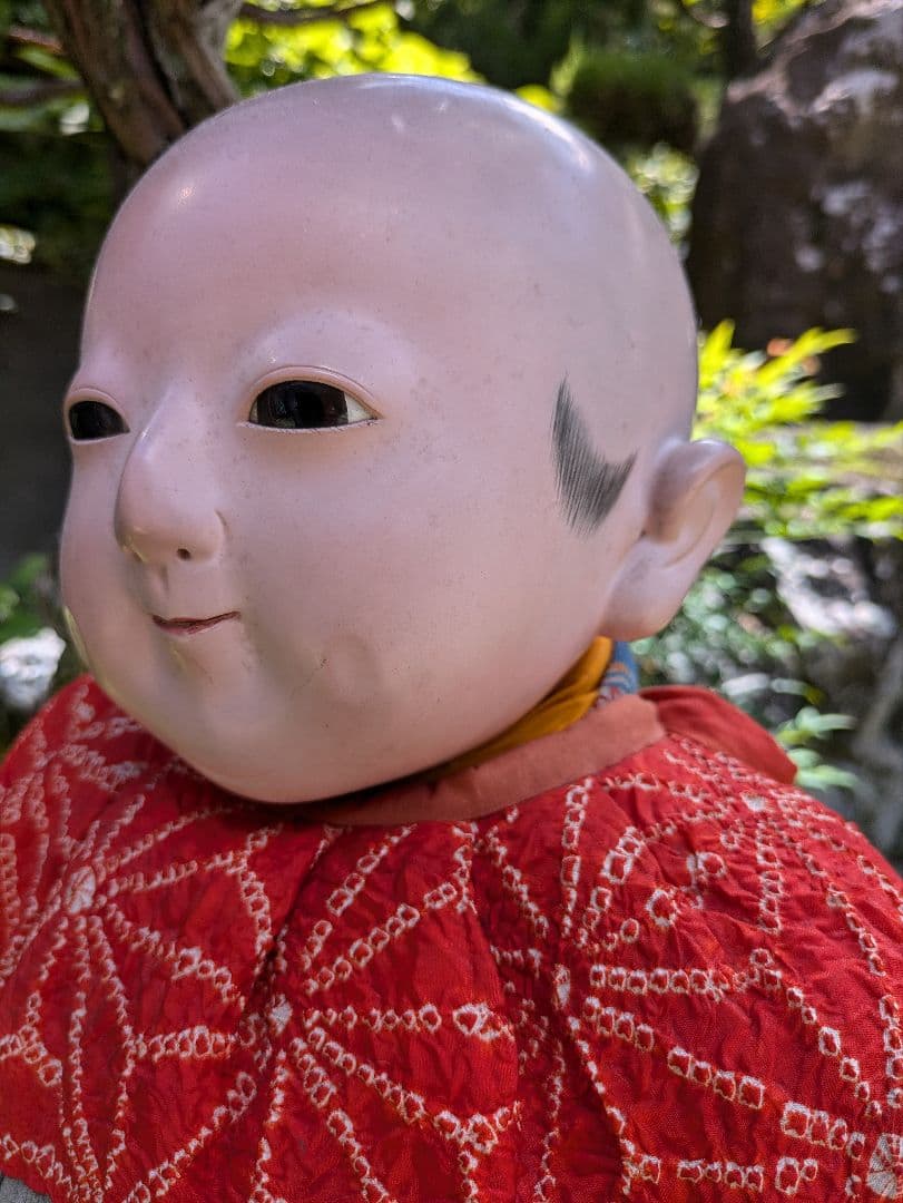 全長80ⅽⅿ　市松人形　幕末　高級武士　江戸縮緬　ビスクドール　爪切り