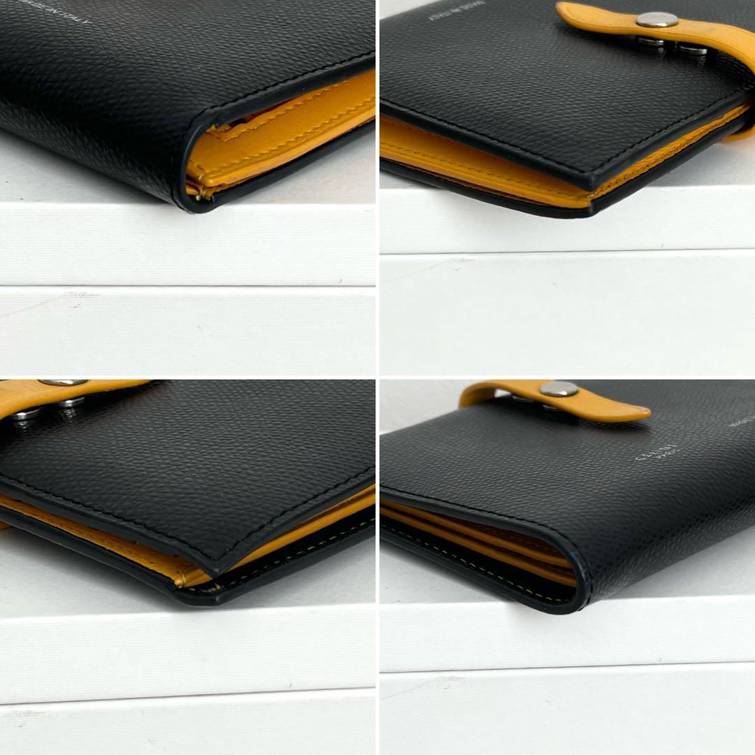 フィービー期✨セリーヌ ミディアムストラップウォレット レザー ブラック