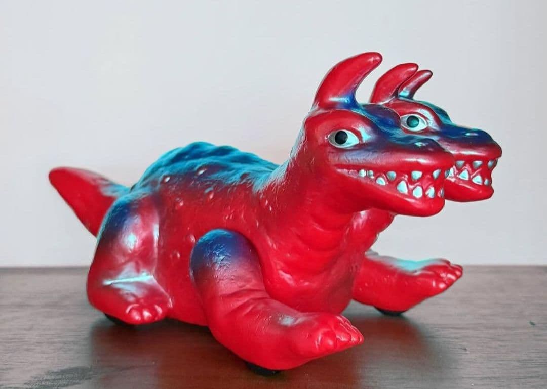 taurostoy ソフビ　ふたご恐竜　赤青　ブルマァク　hxs マルサン