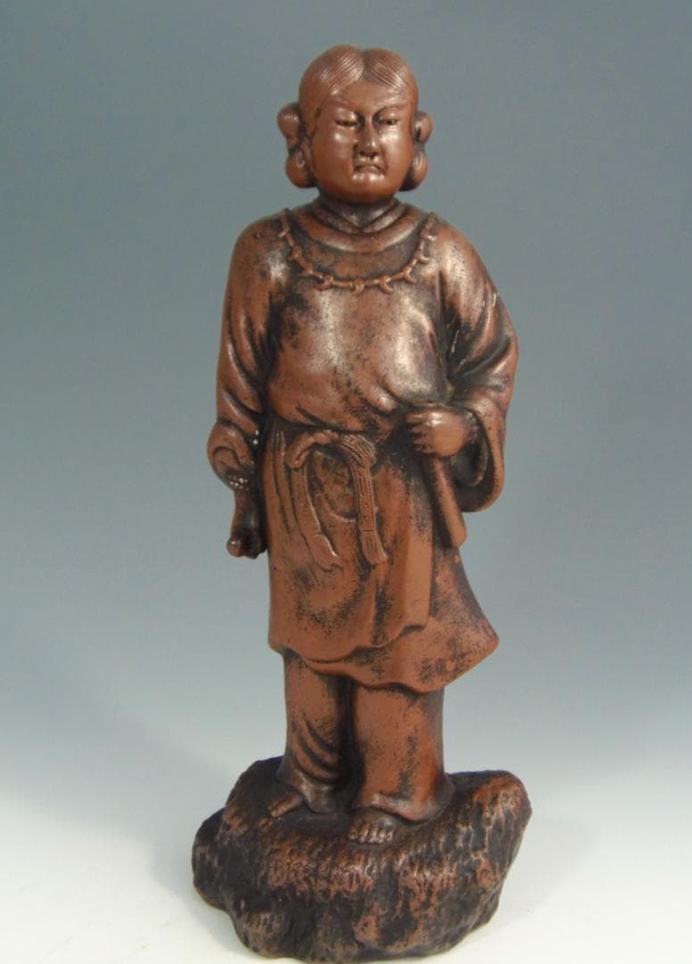 古備前焼 置物 日本武尊像 人物 備前焼 古備前 骨董品 レア古備前・レア備前焼