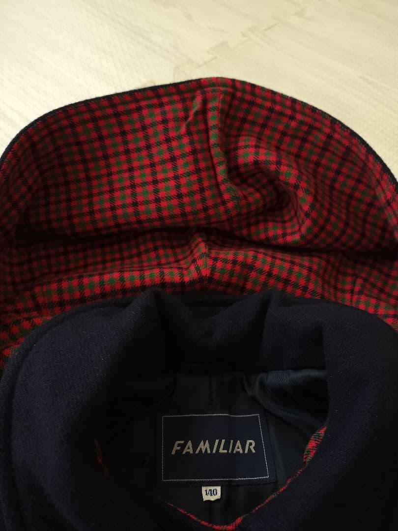 familiar 　コート　ネイビー ダブルブレストコート 140 150