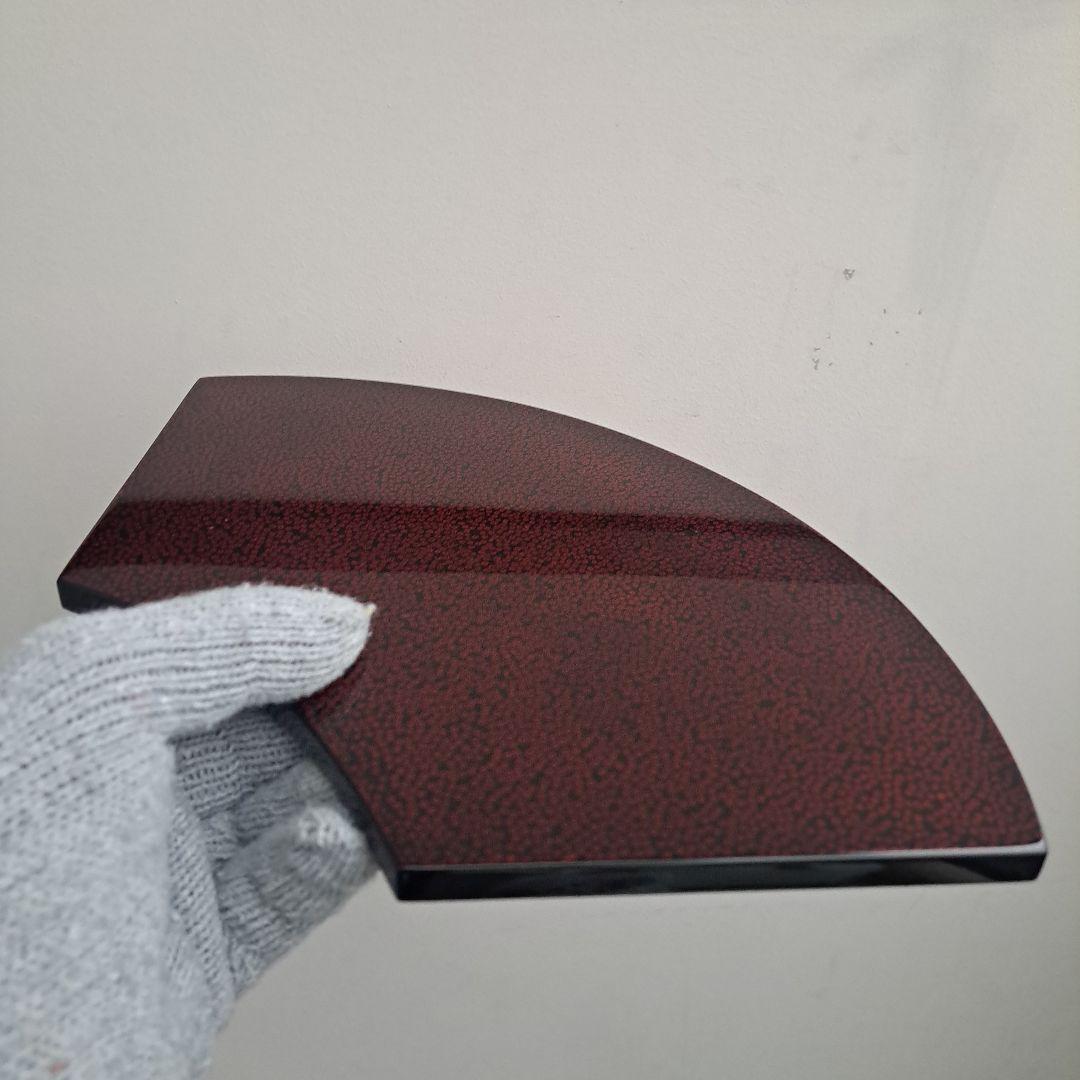 【津軽塗　尺サイズ\"扇形敷膳×5客】天然木製　末広形　天心皿　未使用/長期保管品