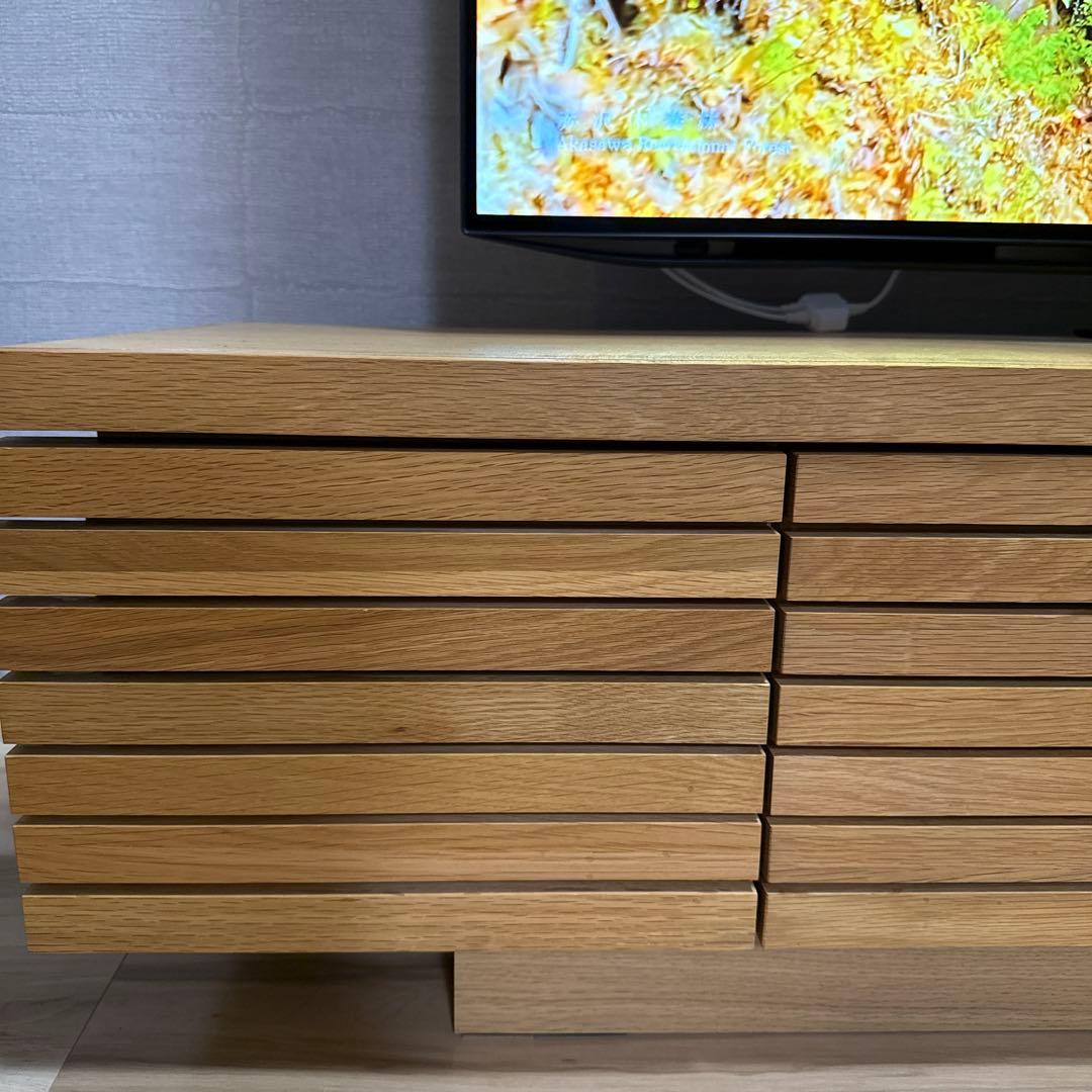 美品 テレビボード 幅180／ナチュラル・重厚感・65インチ対応