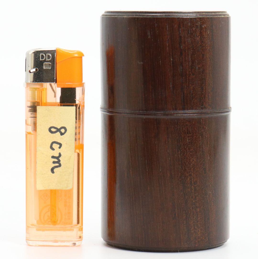 黒檀 中次 薄茶器 茶道具 共箱　V917