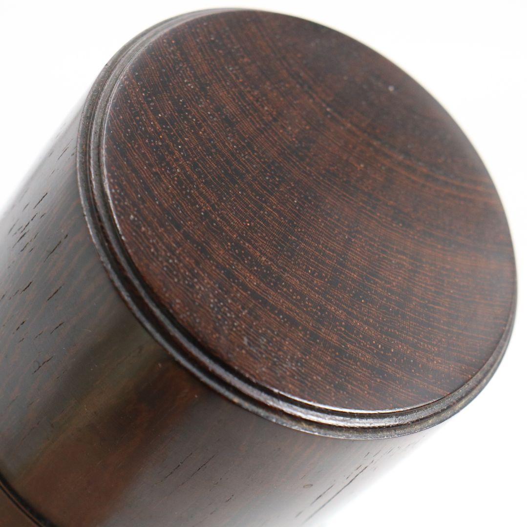 黒檀 中次 薄茶器 茶道具 共箱　V917