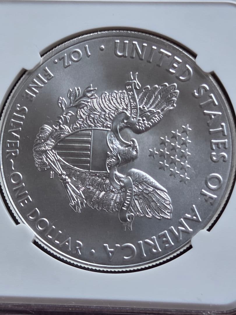 (初日及び記念ラベル)アメリカ合衆国　イーグル銀貨　2017
