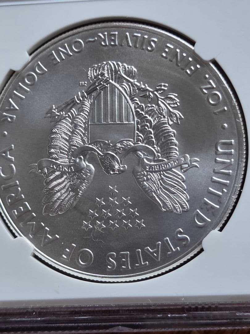 (初日及び記念ラベル)アメリカ合衆国　イーグル銀貨　2017