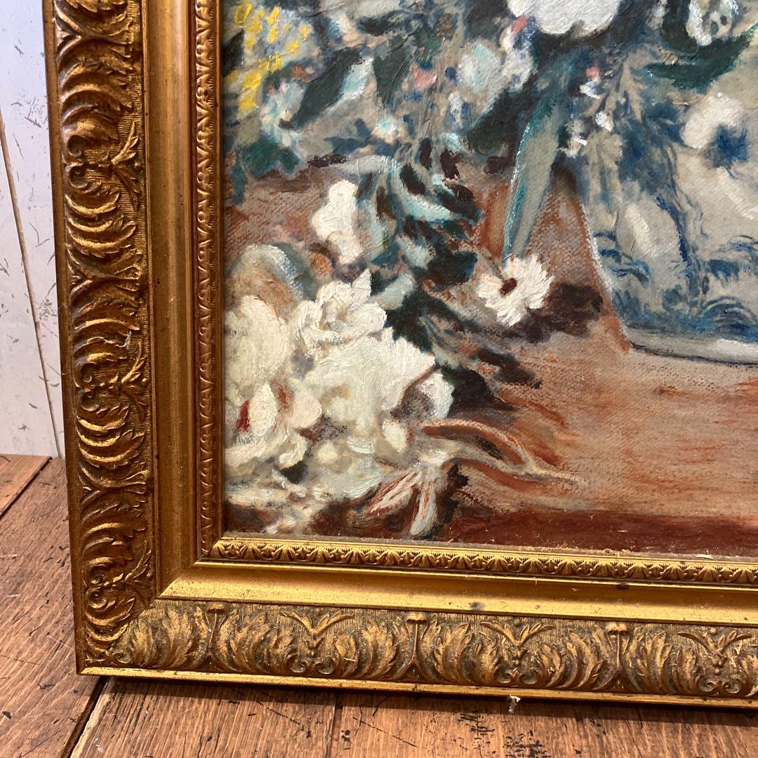 昭和レトロ ルノワール 春の花束 絵画 油絵 油彩画 複製画 静物画 春の花
