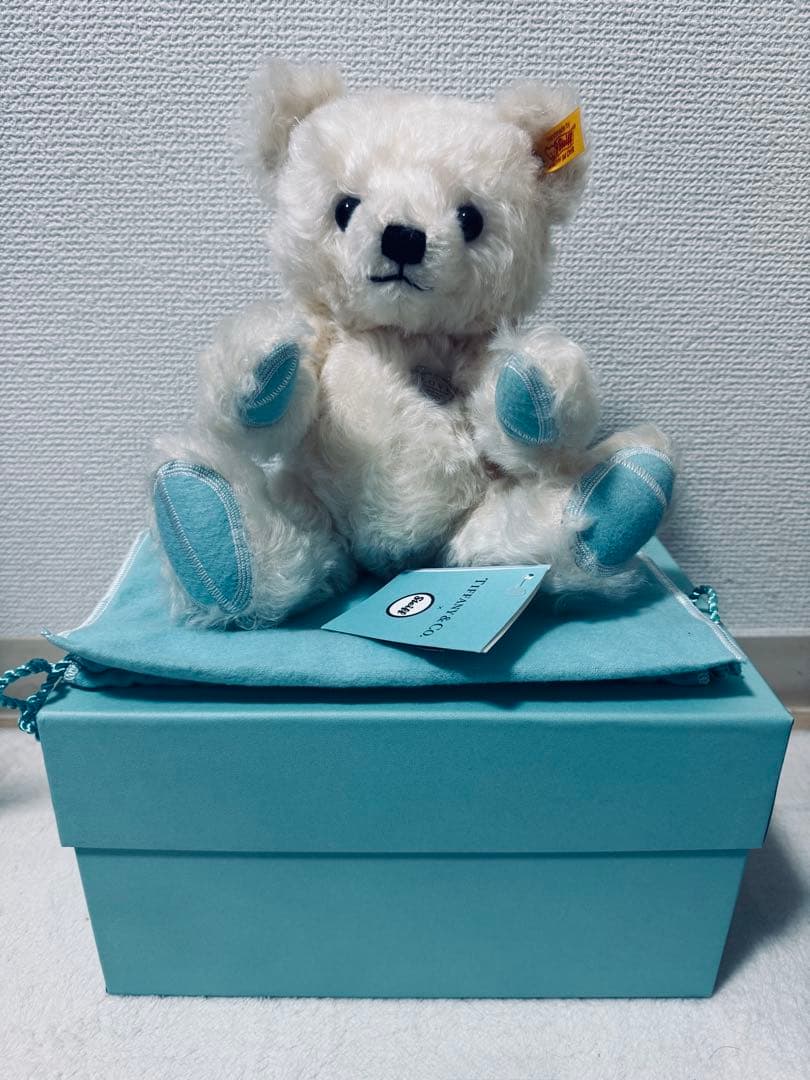 ティファニー×シュタイフ　ぬいぐるみ　ホワイトテディベア