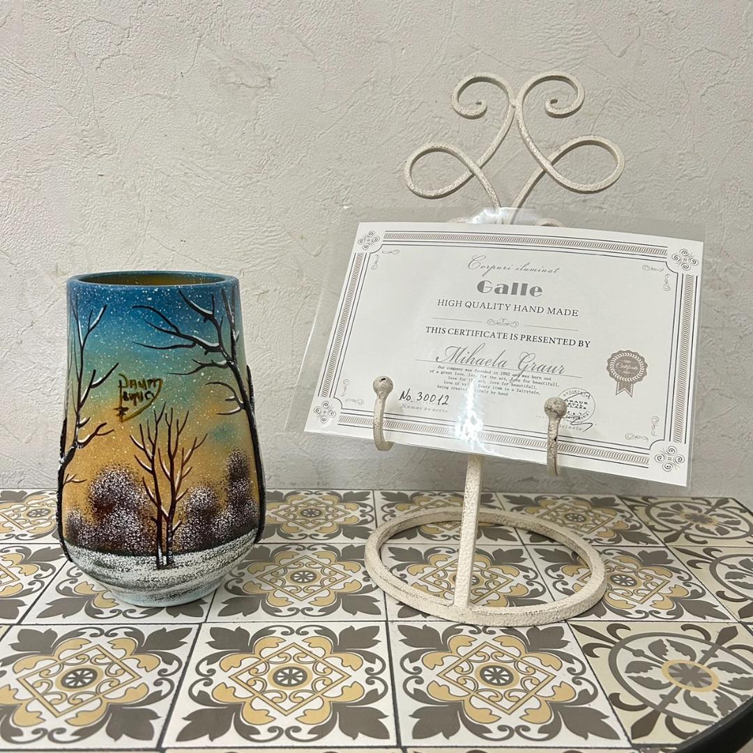 【証明書】ドームナンシー　花瓶　技法アンテルカレール　被せガラス　高さ18cm