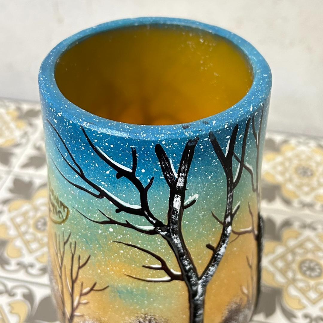 【証明書】ドームナンシー　花瓶　技法アンテルカレール　被せガラス　高さ18cm