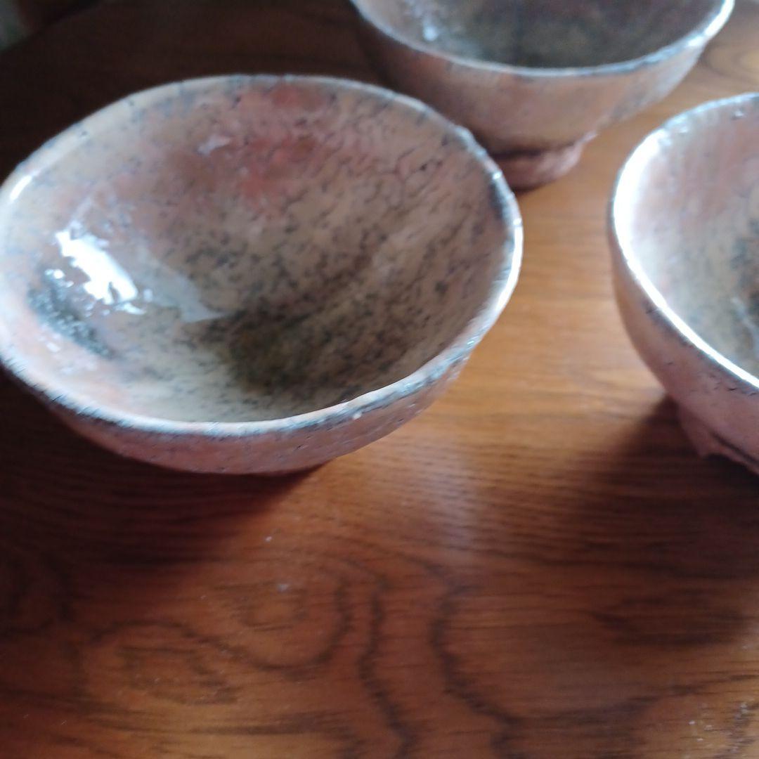 萩焼 鬼萩 黒田岳 汲出茶碗　3客セット　共箱