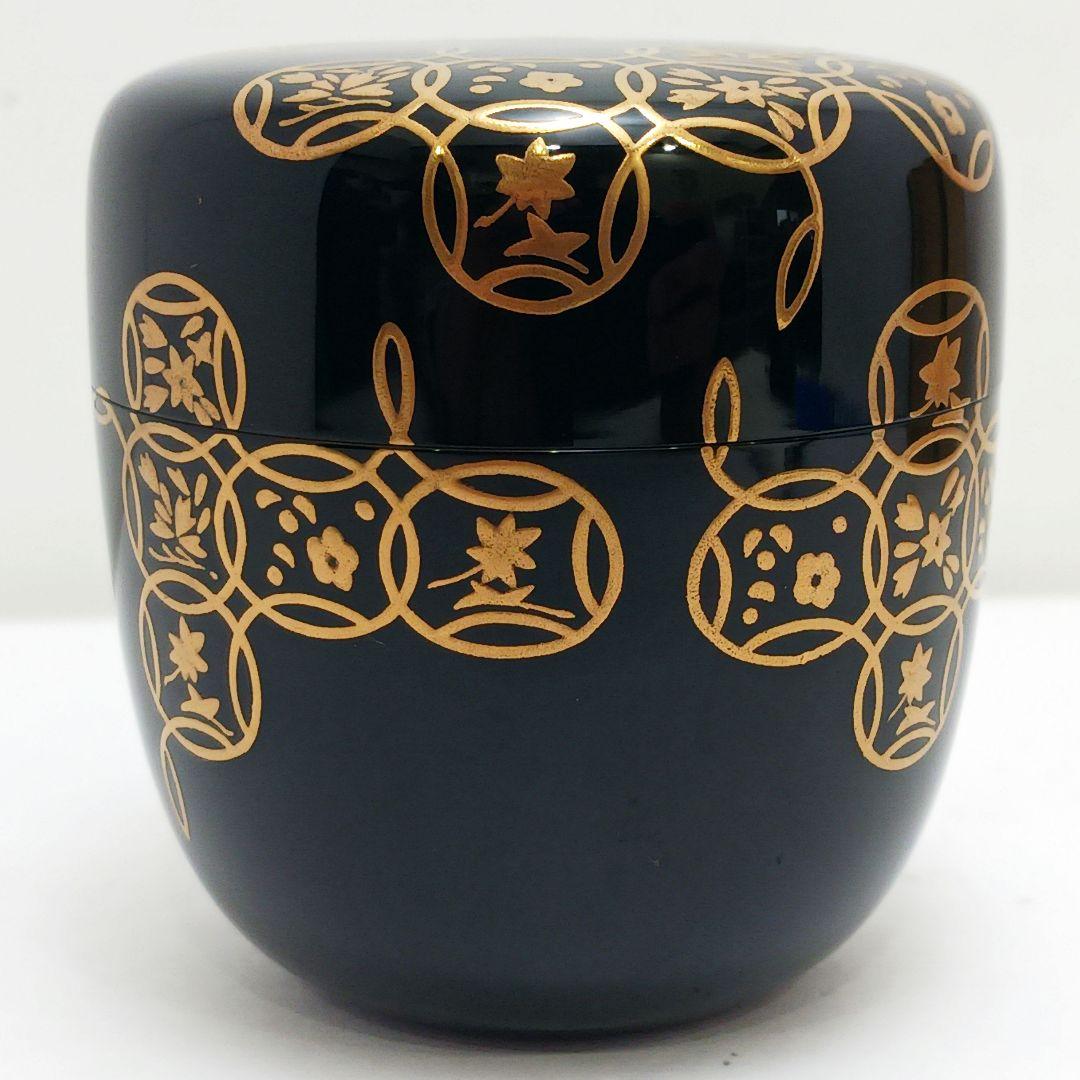 Y3031-7 茶道具 輪島塗 田崎昭一郎 四季七宝蒔絵 棗 共箱　　ma　ち