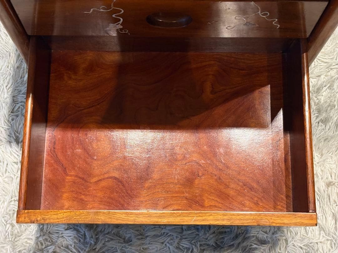 希少　唐木　5段チェスト　螺鈿細工　螺鈿家具　アンティーク 骨董　花梨　GZ