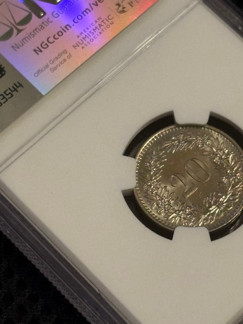 1960年B スイス 20ラッペン（NGC） MS64