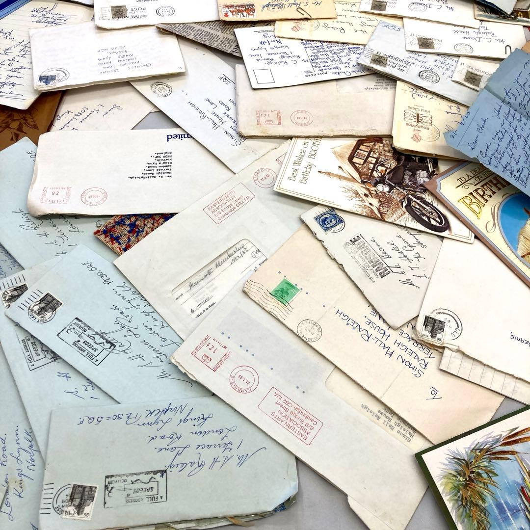 ラスト2手紙・封筒関係の紙モノだけで【800g】 紙物 素材 ジャンクジャーナル