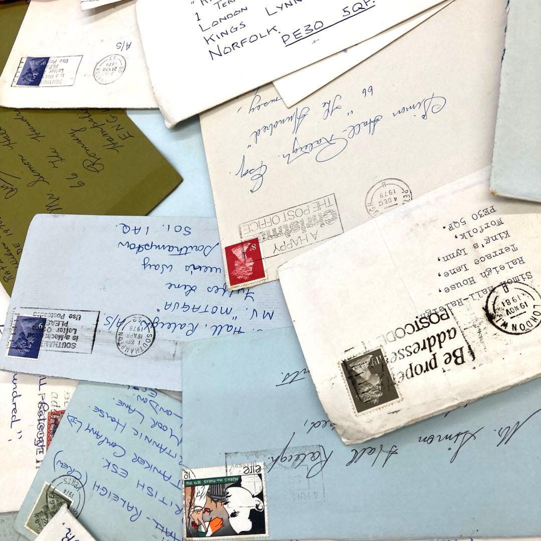 ラスト2手紙・封筒関係の紙モノだけで【800g】 紙物 素材 ジャンクジャーナル