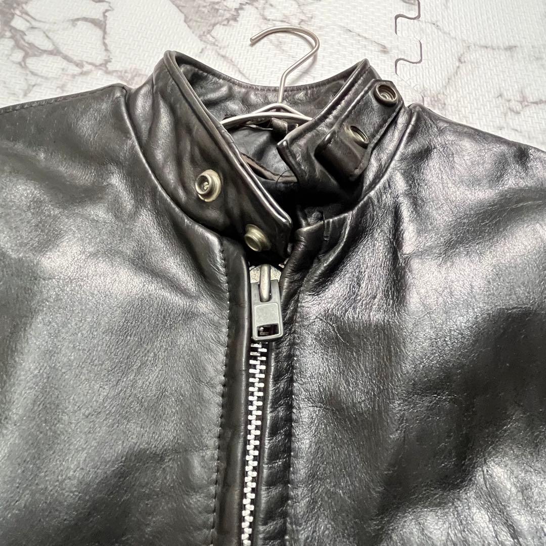 ライナー付き✨【米国製】schott シングルライダース ボア 黒 34 牛革