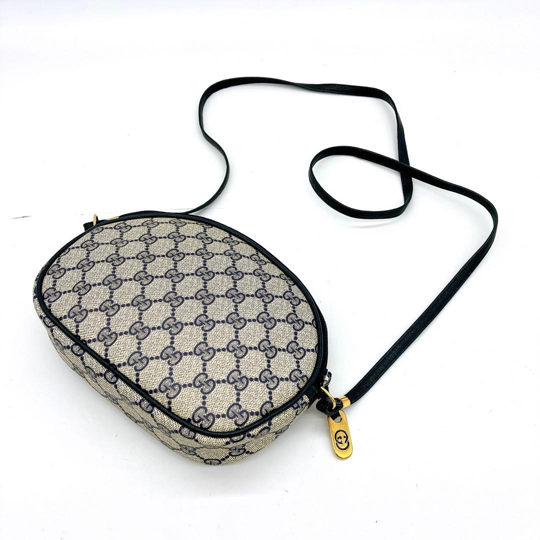【GUCCI】ショルダーバッグ　GGスプリーム　ネイビー　ポシェット.