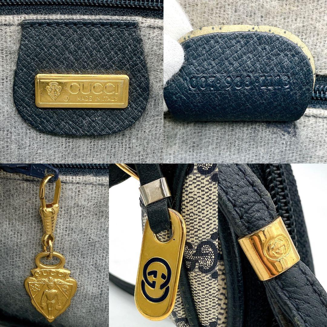 【GUCCI】ショルダーバッグ　GGスプリーム　ネイビー　ポシェット.