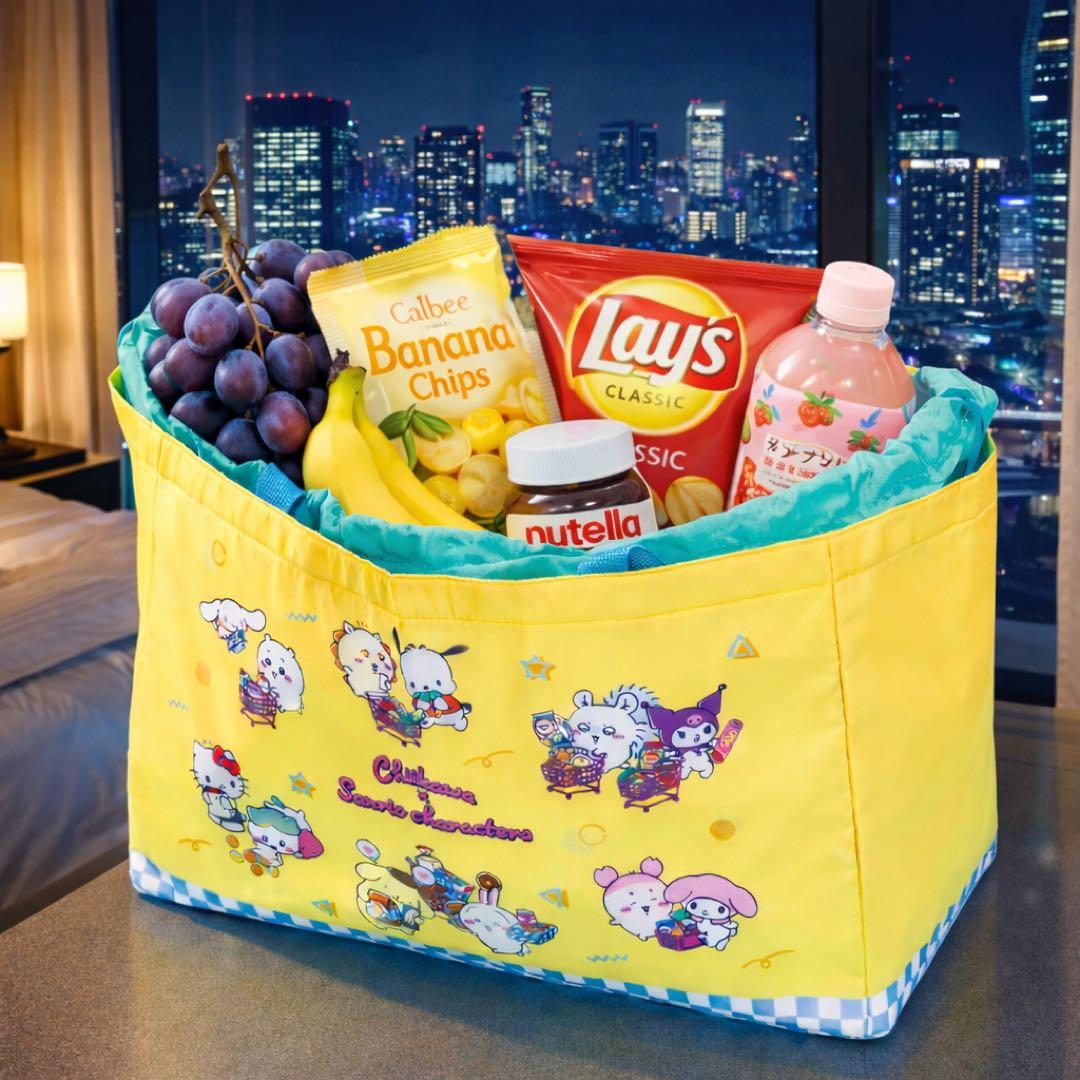 ちいかわ×サンリオキャラクターズ レジかごバッグ　イエロー