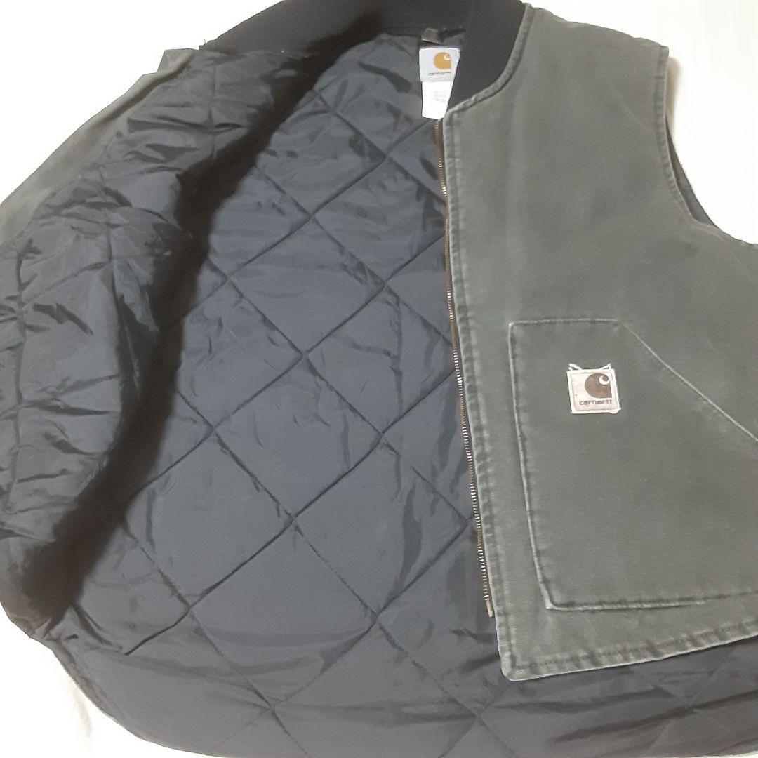 Carhartt ダックベストXL USA製 腰ゴム モス V02MOS