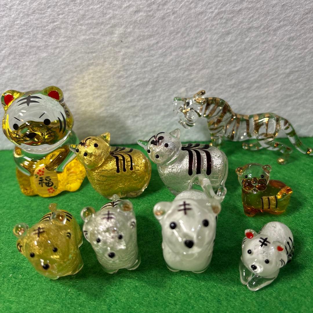 干支　寅　ガラス細工　ミニチュア