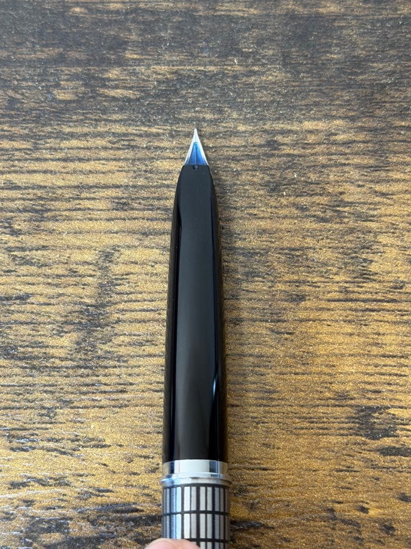 1979年製　18金　全蝕刻　格子　パイロット　エリート　万年筆　細字