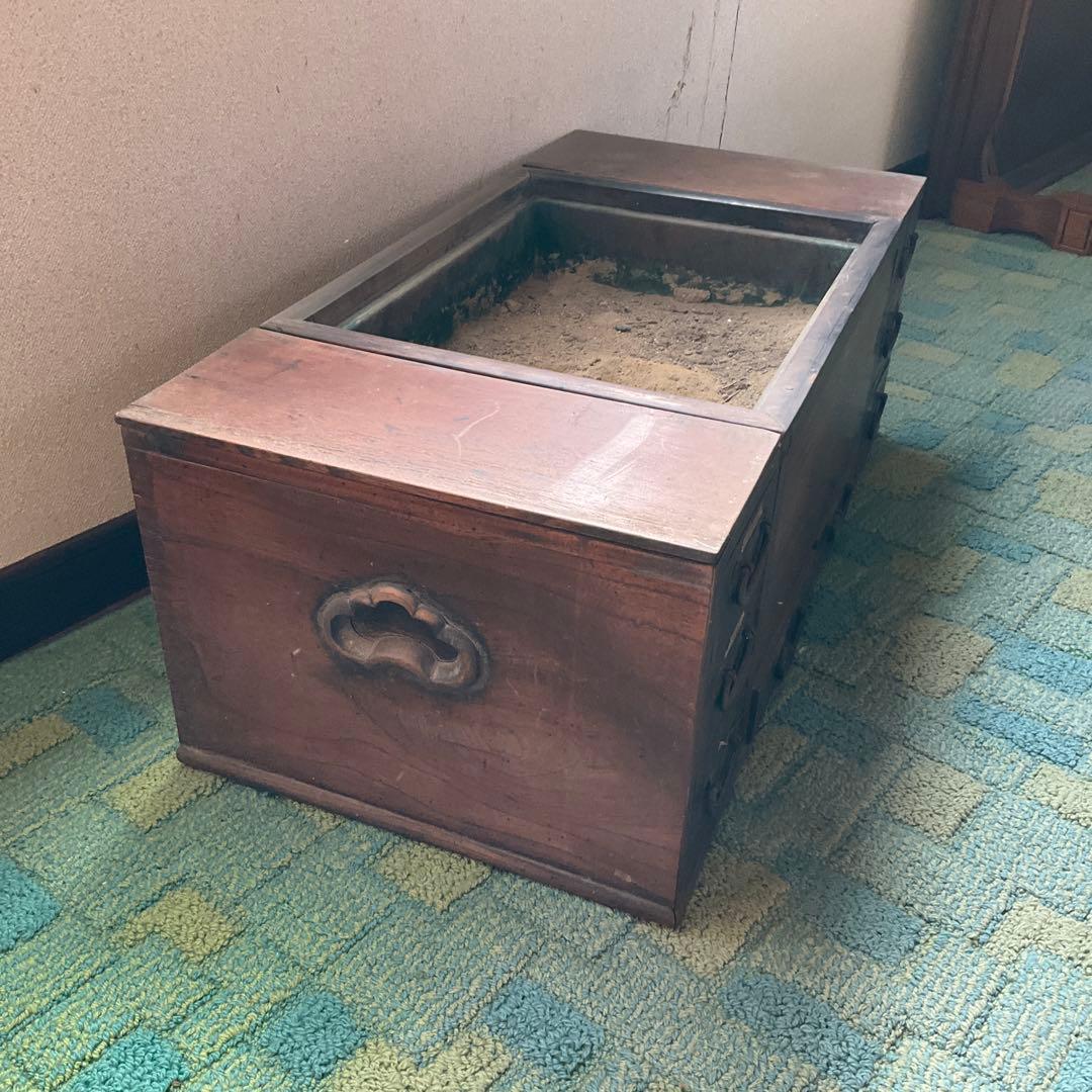 ヨ*ロ様 昭和家具　火鉢　木製 砂入り　17